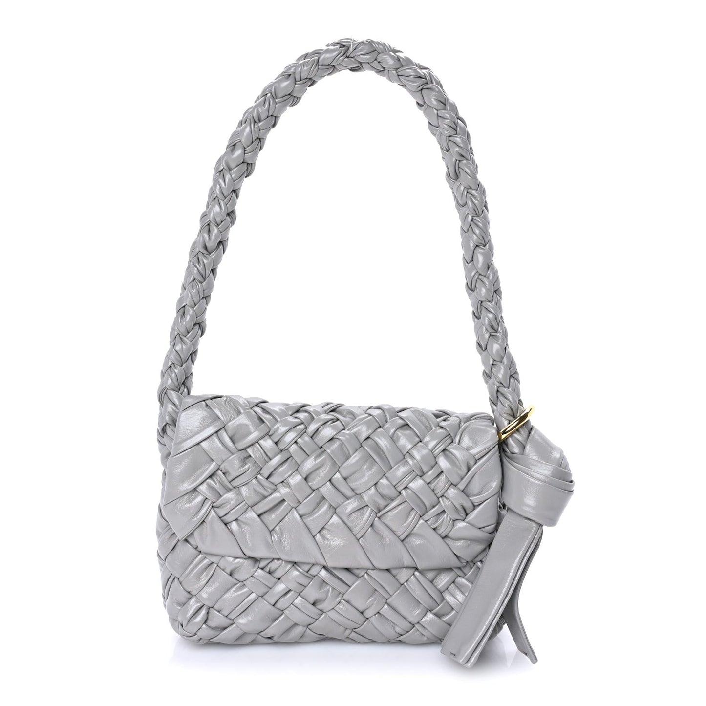 Calfskin Foulard Intreccio Kalimero Città Shoulder Bag Grey