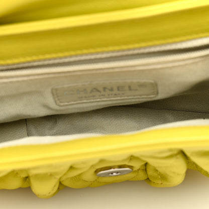 Chanel Washed Lambskin Quilted Mini Chain Around Flap Yellow 5 of 7