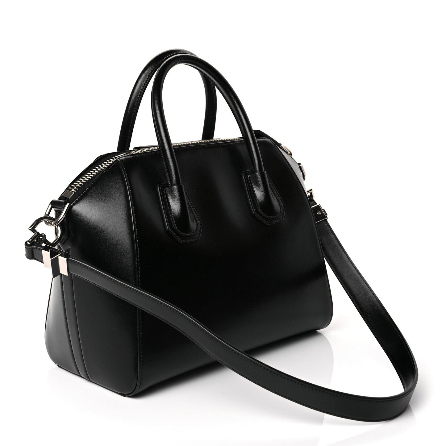 Shiny Lord Calfskin Small Antigona Black