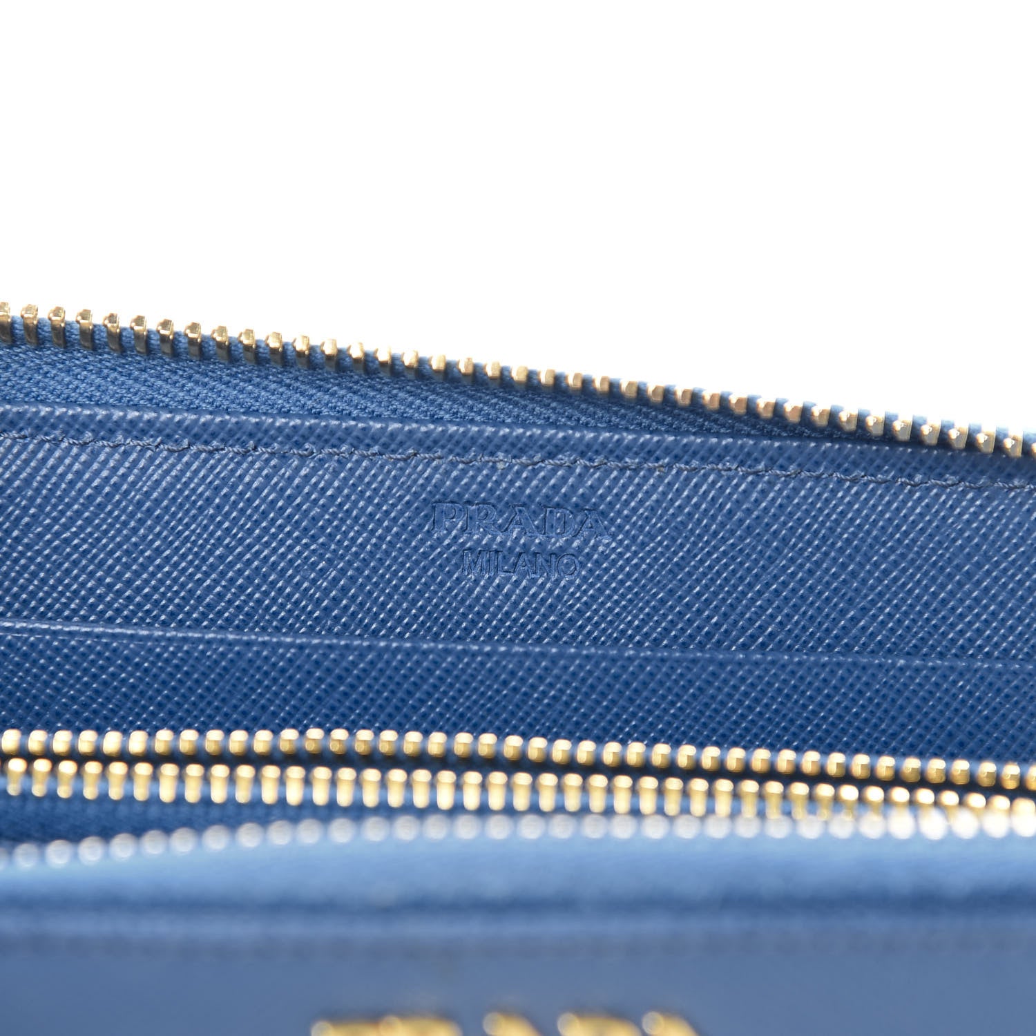 Prada Saffiano Zip Around Wallet Cobalto 5 of 14