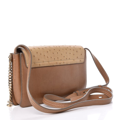 Chloe Ostrich Calfskin Small Faye Shoulder Bag Light Brown 3 of 13
