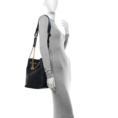 Chanel Calfskin Quilted Small On My Shoulder Drawstring Bag Blue 2 of 13