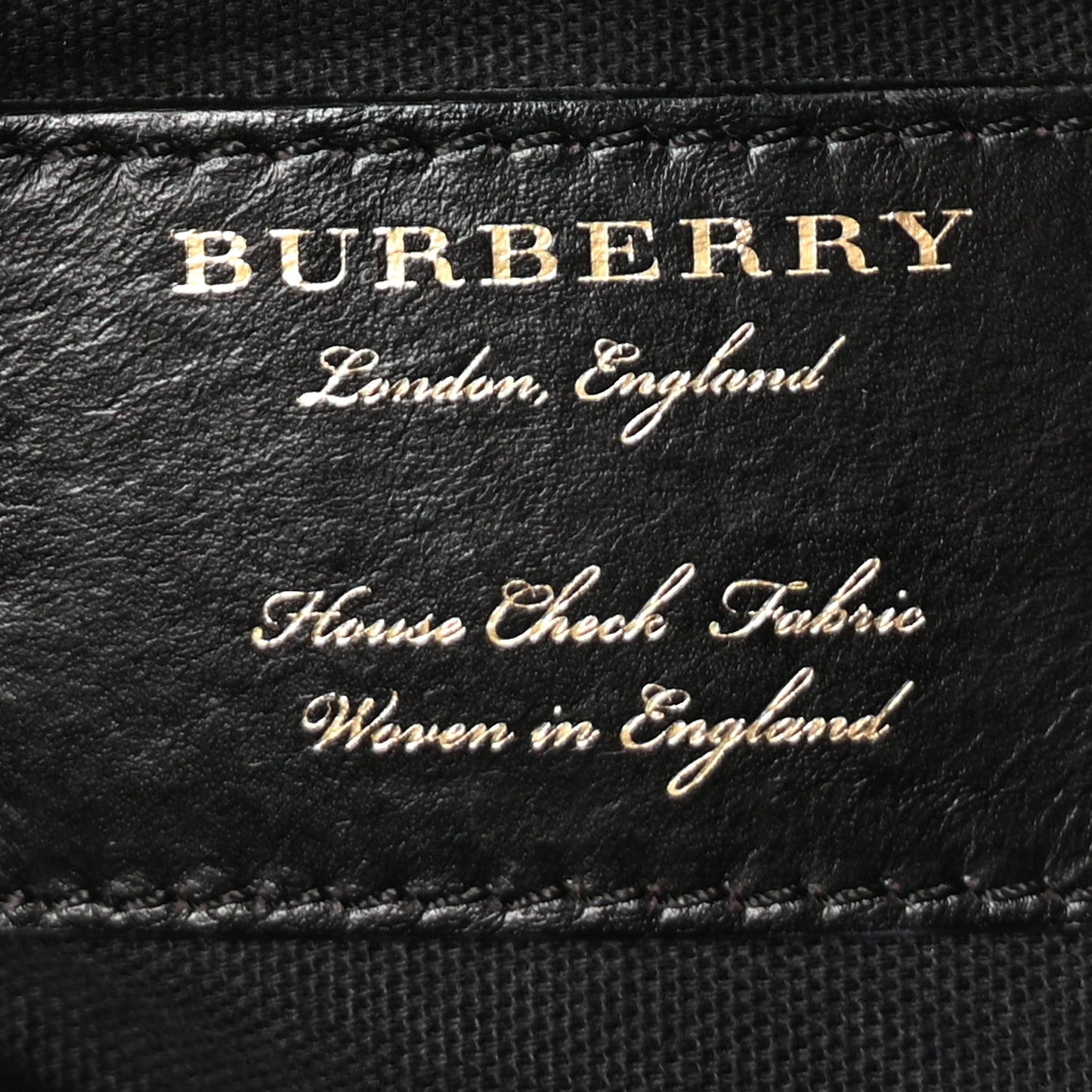 Derby Calfskin House Check Small Banner Tote  Black