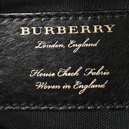 Burberry Derby Calfskin House Check Small Banner Tote  Black 5 of 8