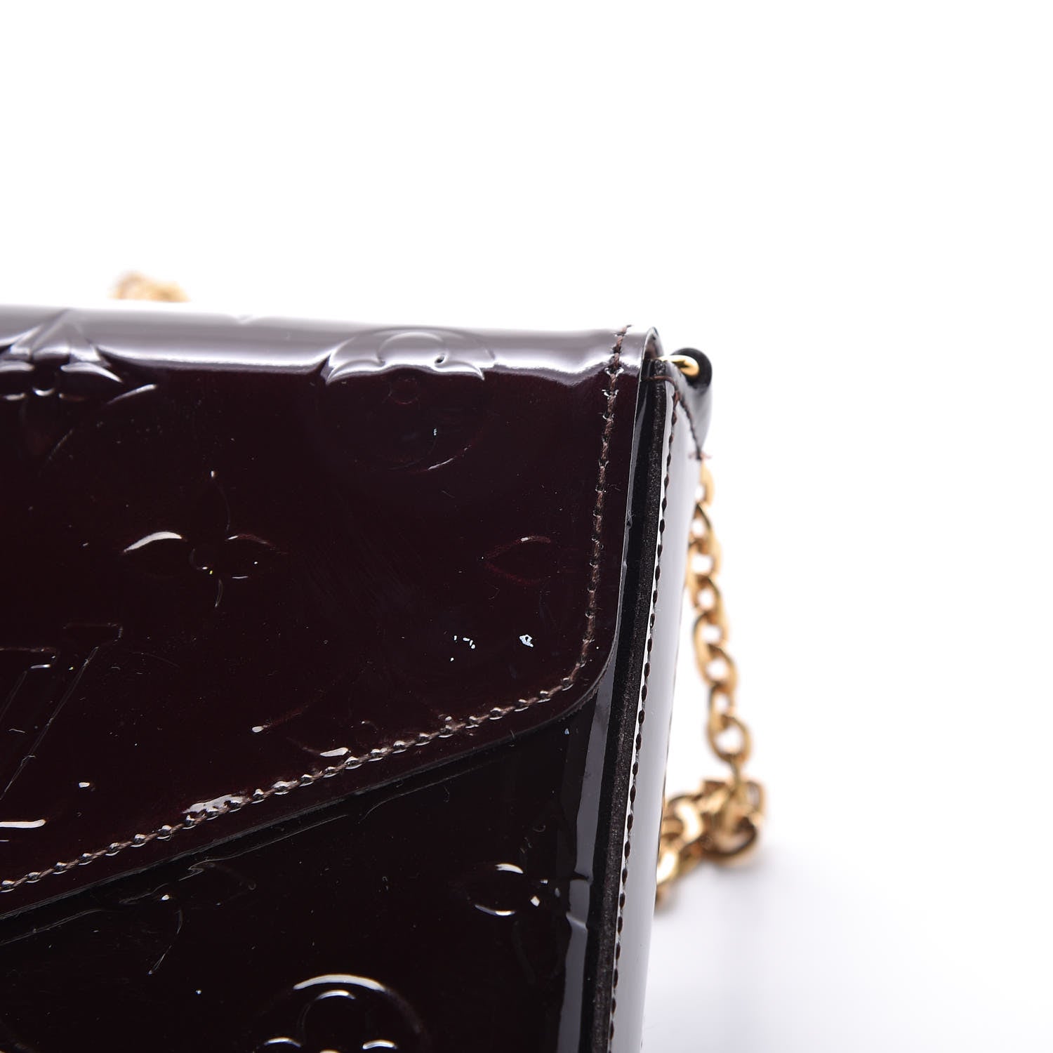 Louis Vuitton Vernis Pochette Felicie Chain Wallet Amarante 10 of 12