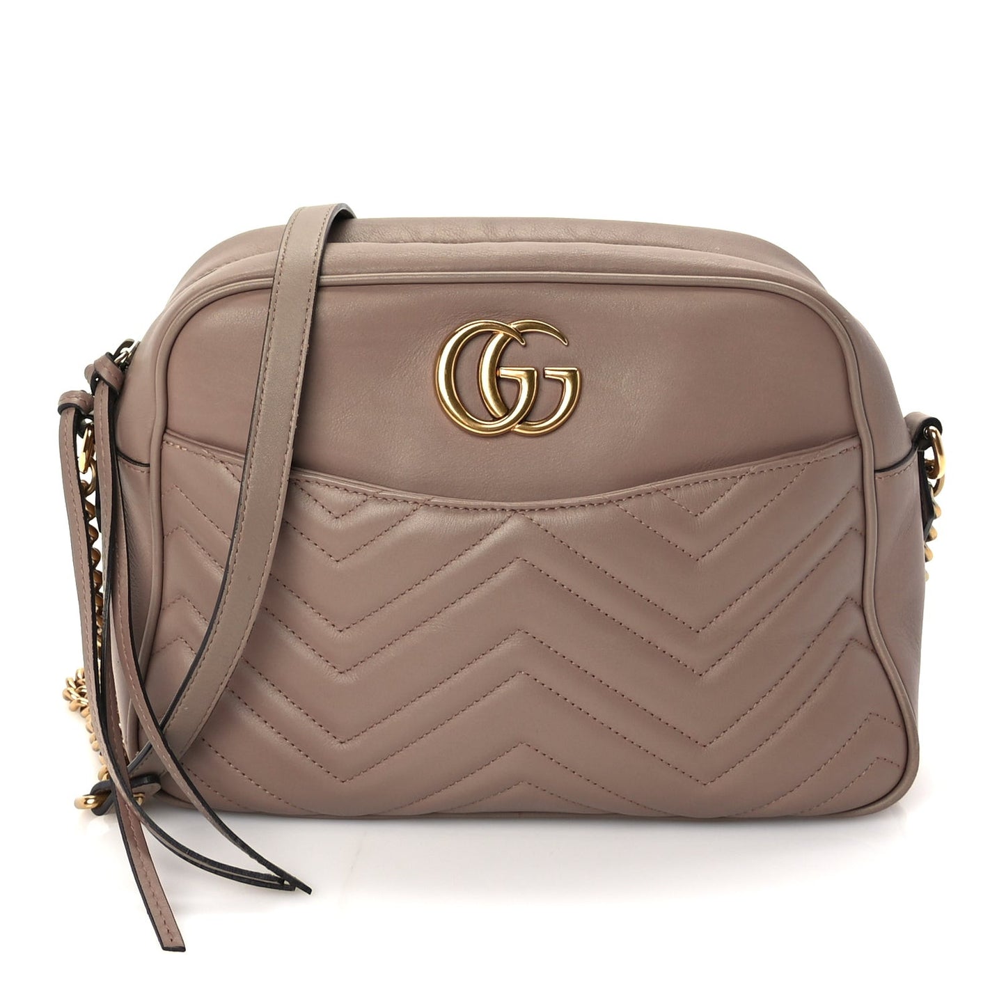 Calfskin Matelasse Medium GG Marmont Chain Shoulder Bag  Porcelain Rose
