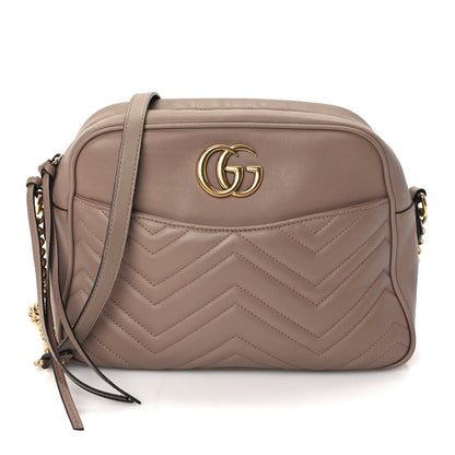 Gucci Calfskin Matelasse Medium GG Marmont Chain Shoulder Bag  Porcelain Rose 1 of 9