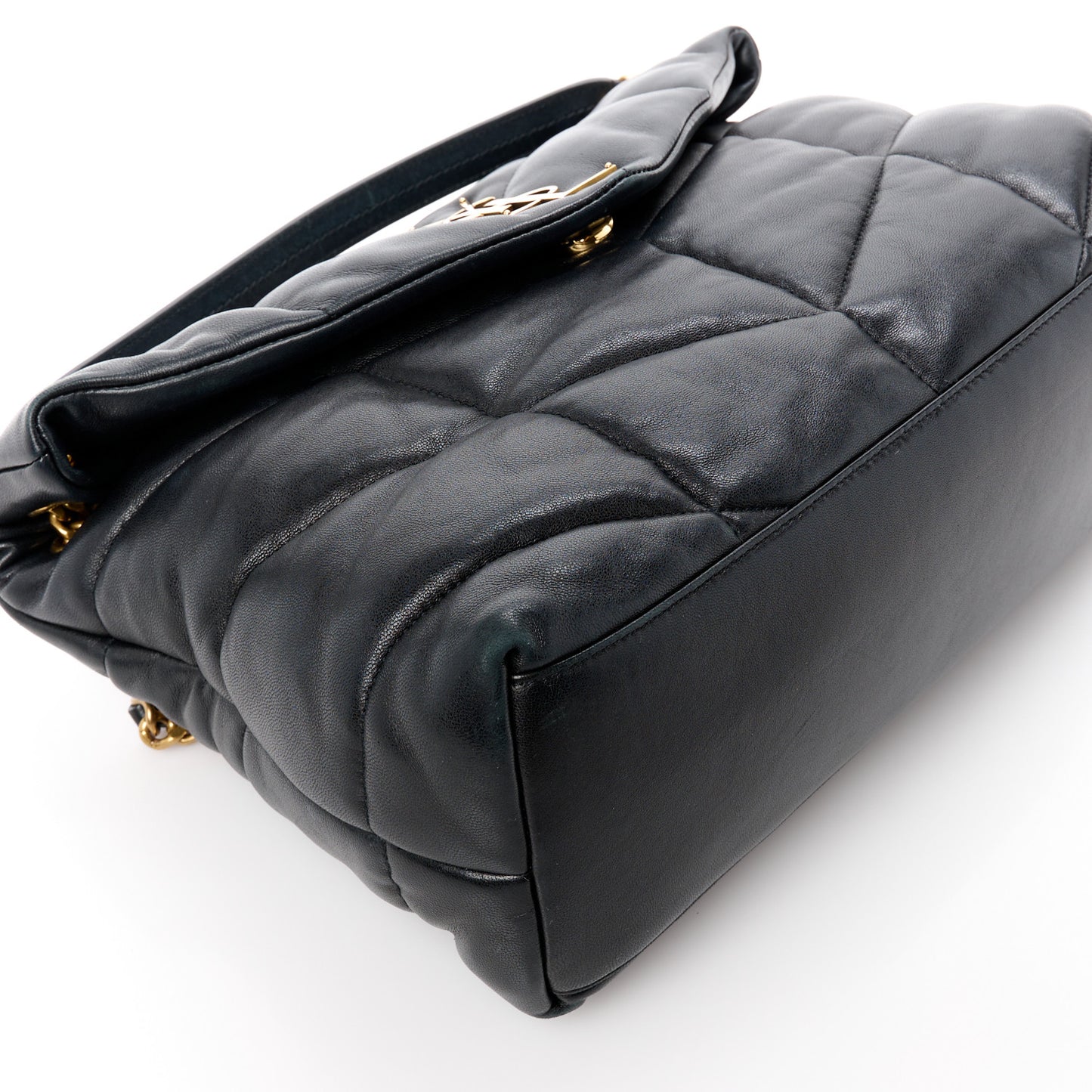 Lambskin Quilted Medium Loulou Puffer Monogram Chain Satchel Dark Leaf