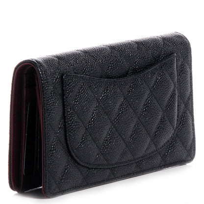 Chanel Caviar Quilted Yen Wallet Black 3 of 9