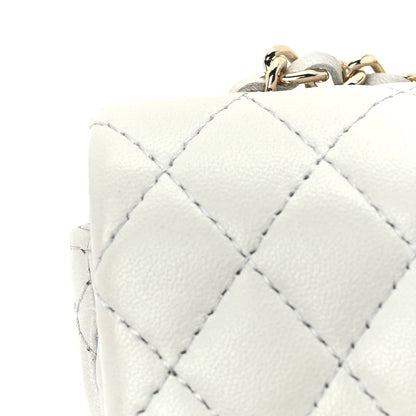 Chanel Lambskin Quilted Mini Flap Bag Charm With Hook  Grey 7 of 9