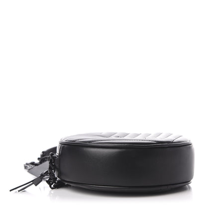Saint Laurent Calfskin Matelasse Chevron Round Vinyle Camera Bag Black 4 of 12
