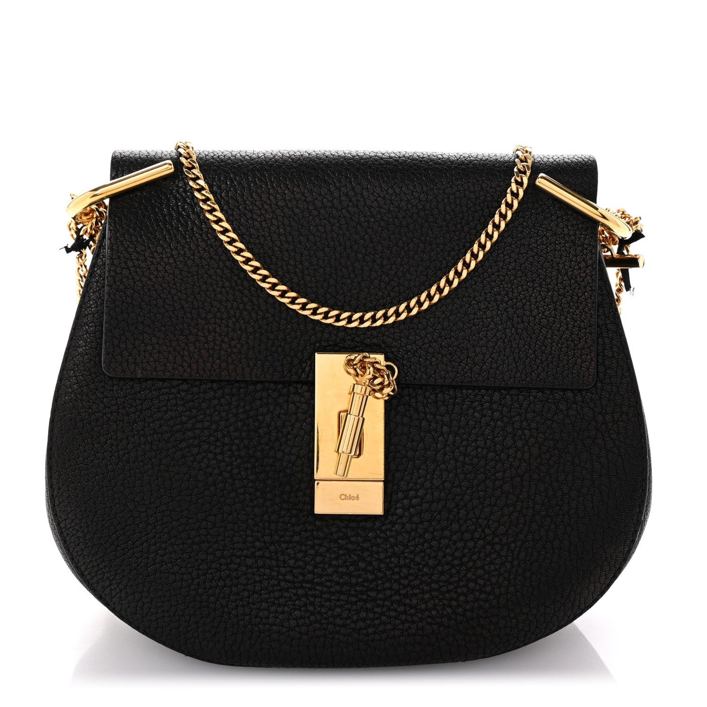 Grained Lambskin Drew Shoulder Bag Black
