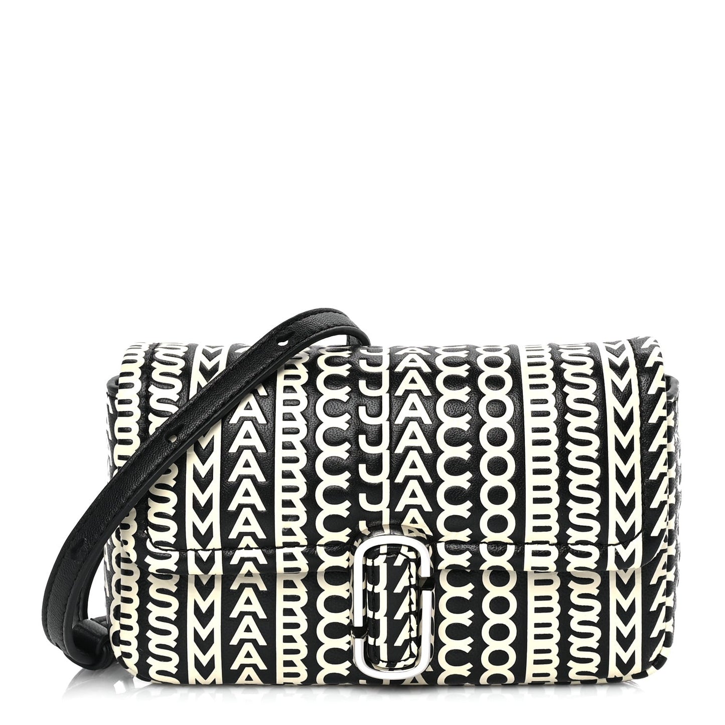 Calfskin The Monogram J Marc Shoulder Bag Black White