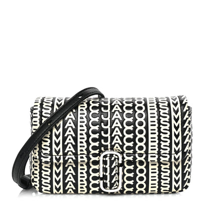 Marc Jacobs Calfskin The Monogram J Marc Shoulder Bag Black White 1 of 7