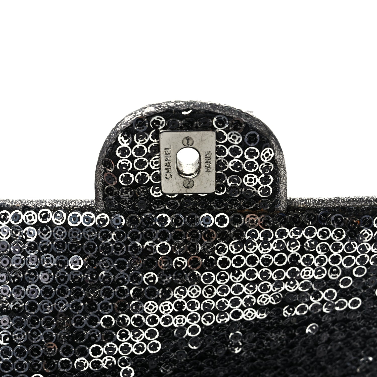 Chanel Sequin Medium Single Flap Dark Silver 14 of 17