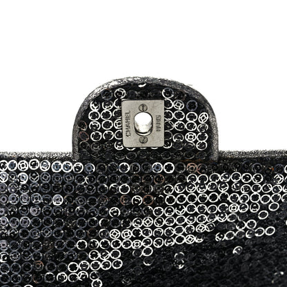 Chanel Sequin Medium Single Flap Dark Silver 14 of 17