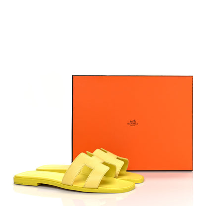 Hermes Epsom Oran Sandals 38 Jaune Pollen 9 of 9