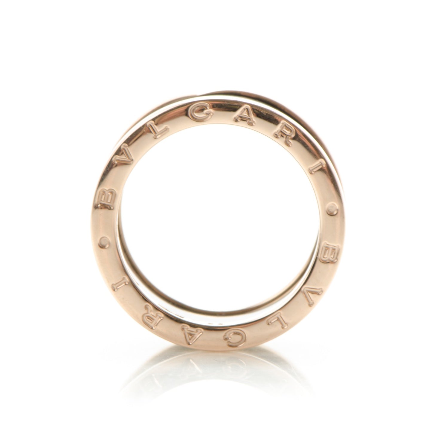 18K Rose Gold Black Ceramic B.Zero1 Four-Band Ring 58 8.5