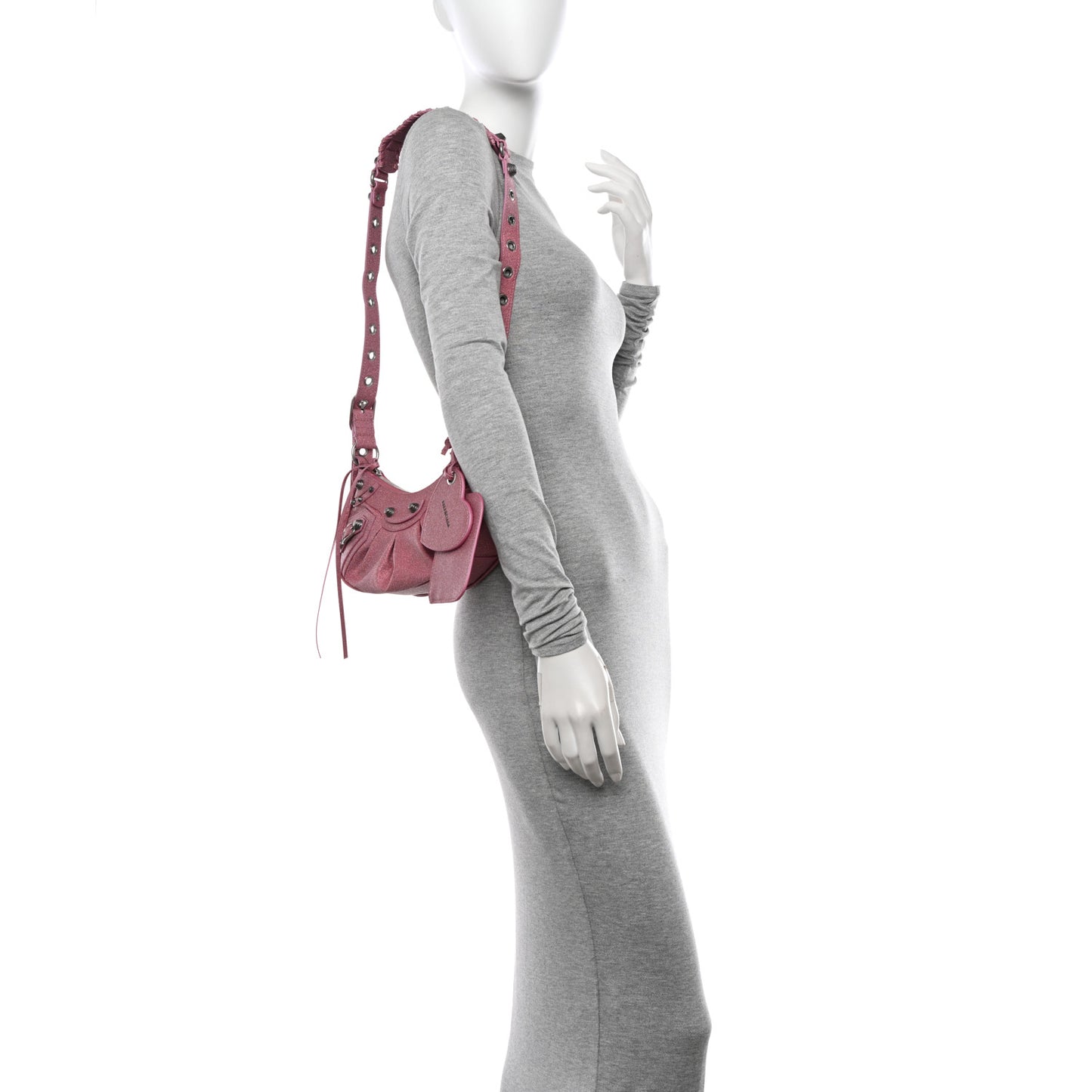 Sparkling Fabric Le Cagole Shoulder Bag XS Sweet Pink