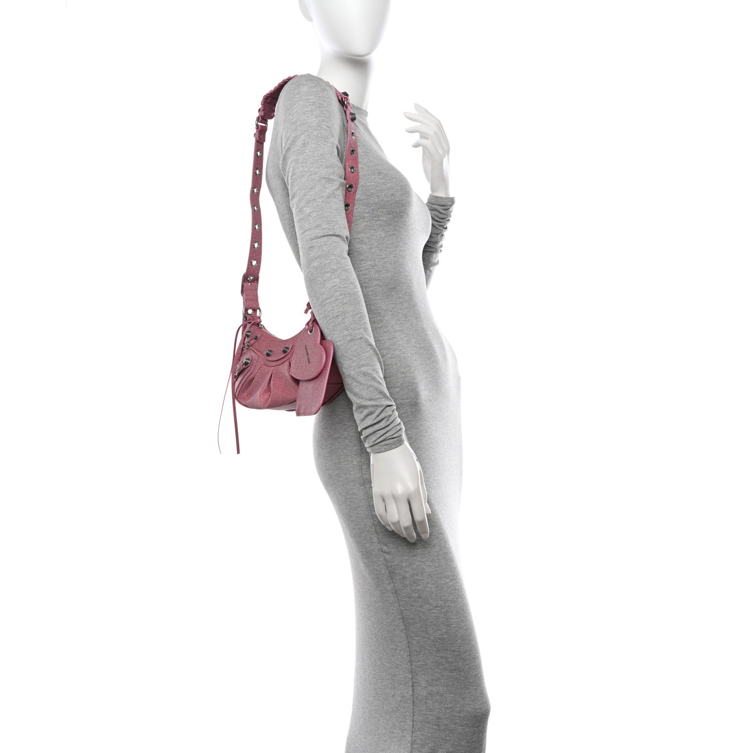 Balenciaga Sparkling Fabric Le Cagole Shoulder Bag XS Sweet Pink 2 of 11