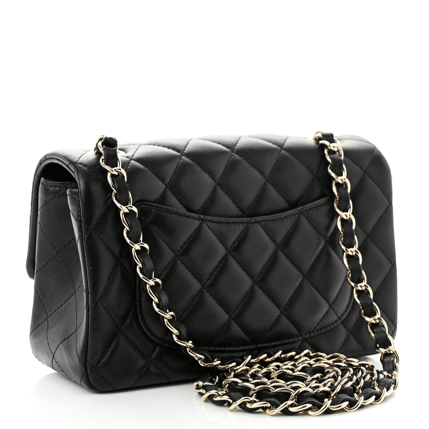 Chanel Lambskin Quilted Mini Rectangular Flap Black 3 of 10