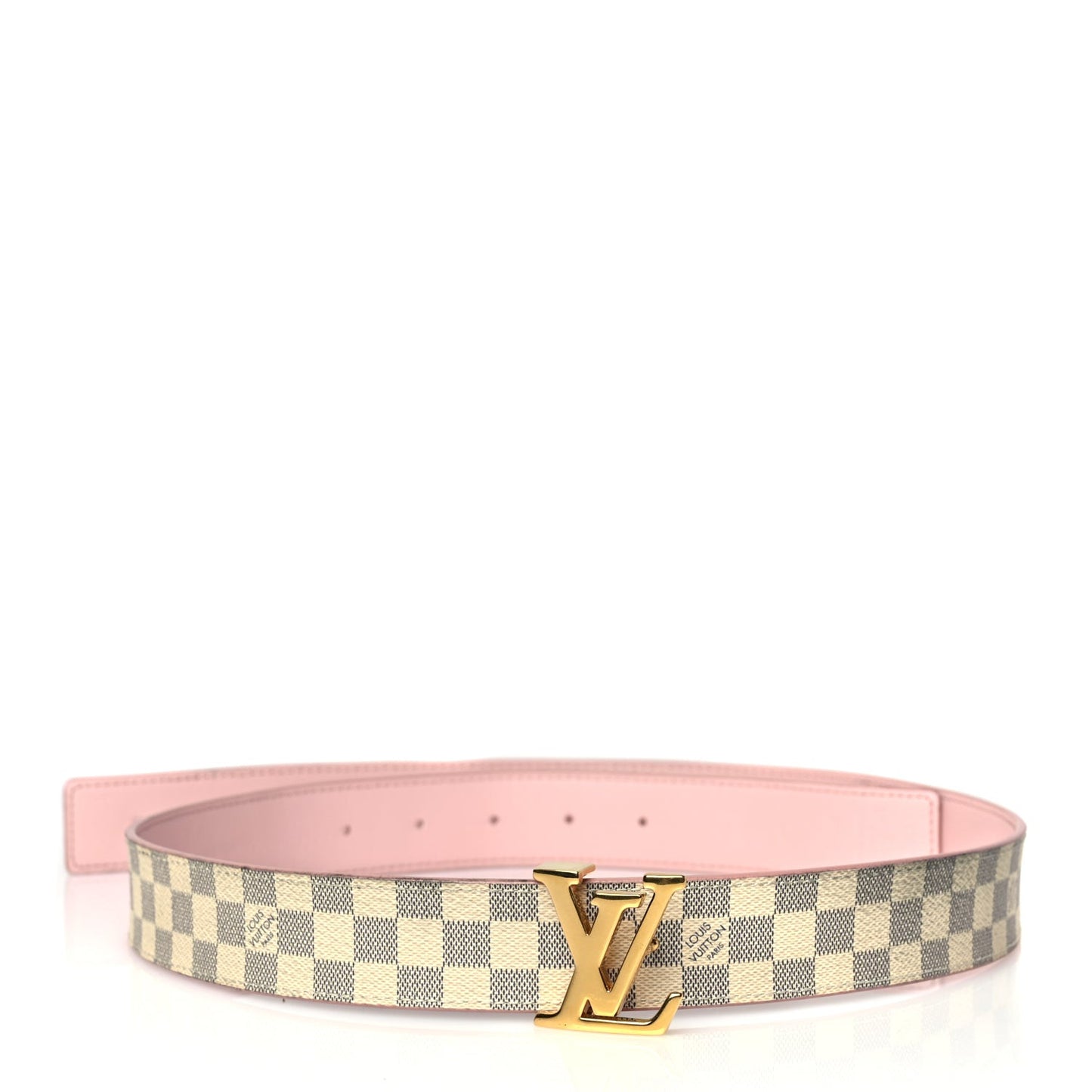 Damier Azur 30mm LV Initiales Reversible Belt 85 34 Pink