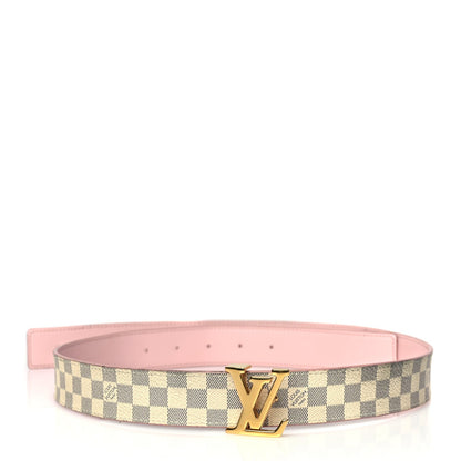 Louis Vuitton Damier Azur 30mm LV Initiales Reversible Belt 85 34 Pink 1 of 5