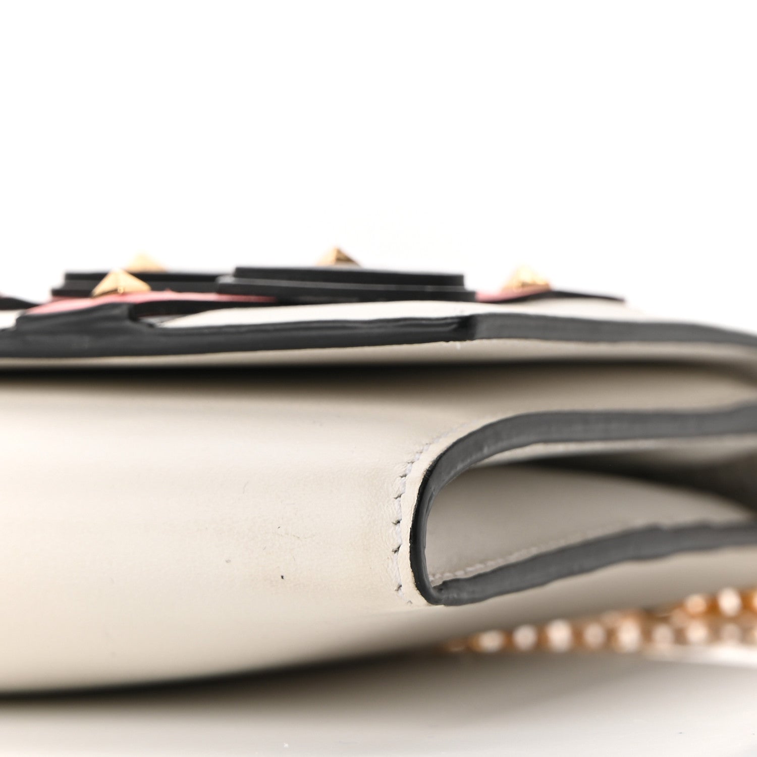 Valentino Garavani Vitello Loveblade Embellished Chain Wallet White 11 of 11