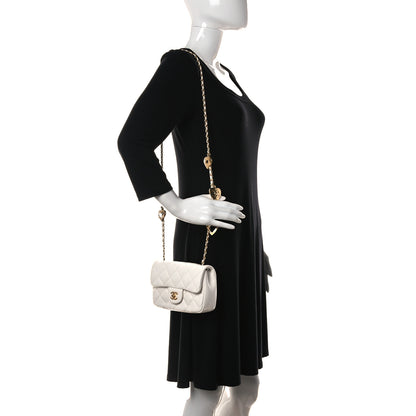 Chanel Lambskin Quilted Mini Heart Charms Flap White 2 of 13