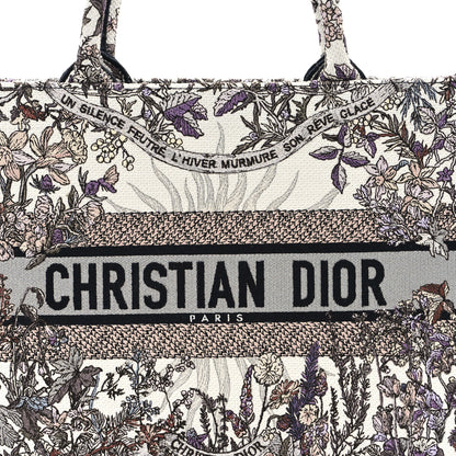 Christian Dior Canvas Embroidered Medium 4 Saisons Hiver Soleil Book Tote Multicolor 8 of 11