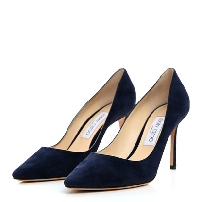 Jimmy Choo Suede Romy 100 Pumps 39 Dark Blue 3 of 7