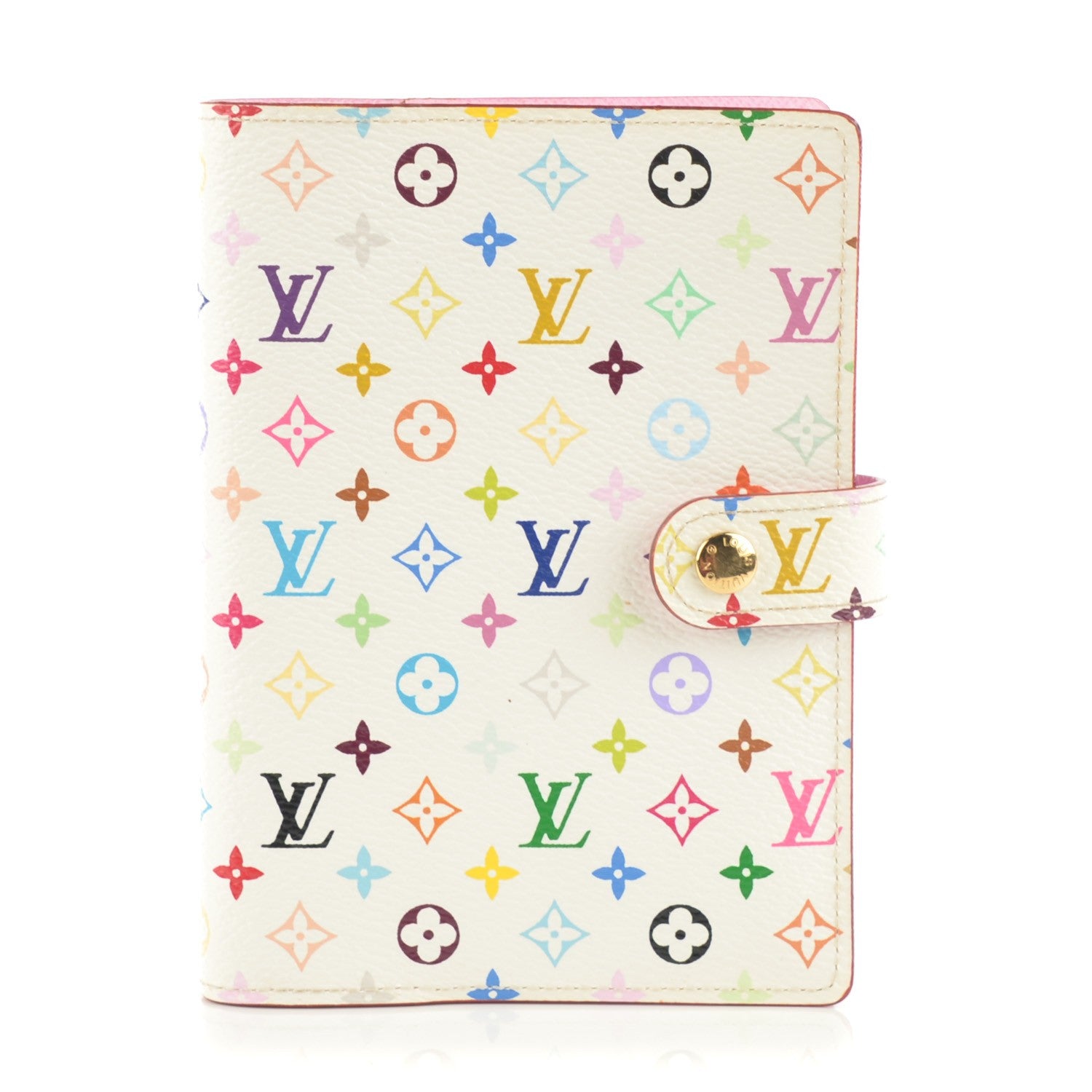 Louis Vuitton Monogram Multicolor Small Ring Agenda Cover White Litchi 1 of 8