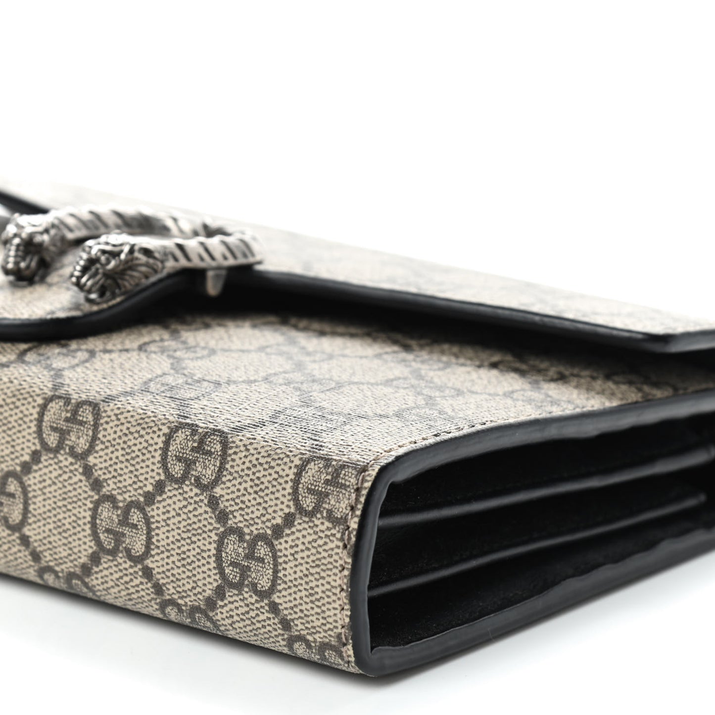 GG Supreme Monogram Mini Dionysus Chain Wallet Beige Black