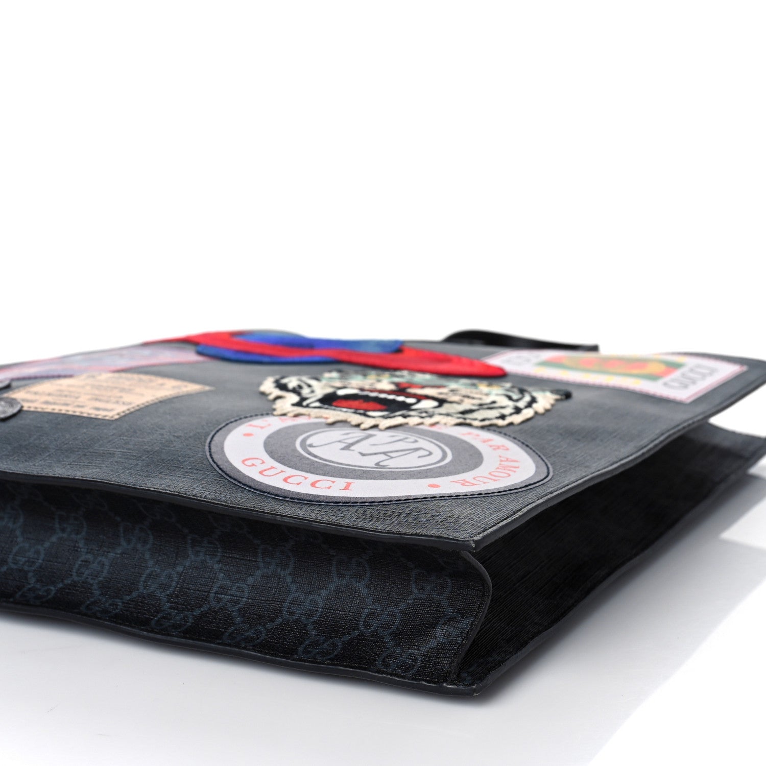 Gucci GG Supreme Monogram Night Courrier Vertical Tote Black Multicolor 9 of 9