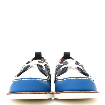Louis Vuitton Mat Calfskin Mens Rubber America's Cup Marine Boat Shoe Pacific Blue 3 of 7