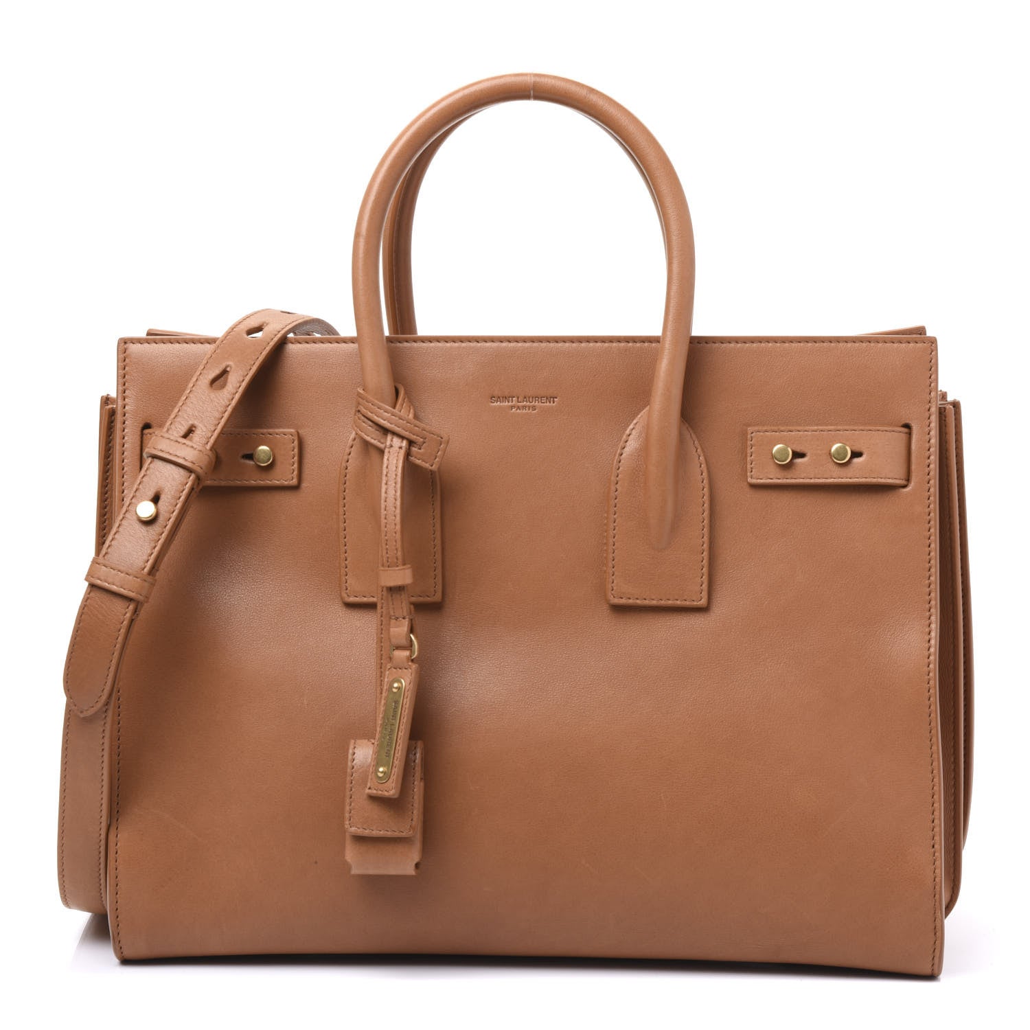 Saint Laurent Smooth Calfskin Small Supple Sac De Jour Tan 1 of 11