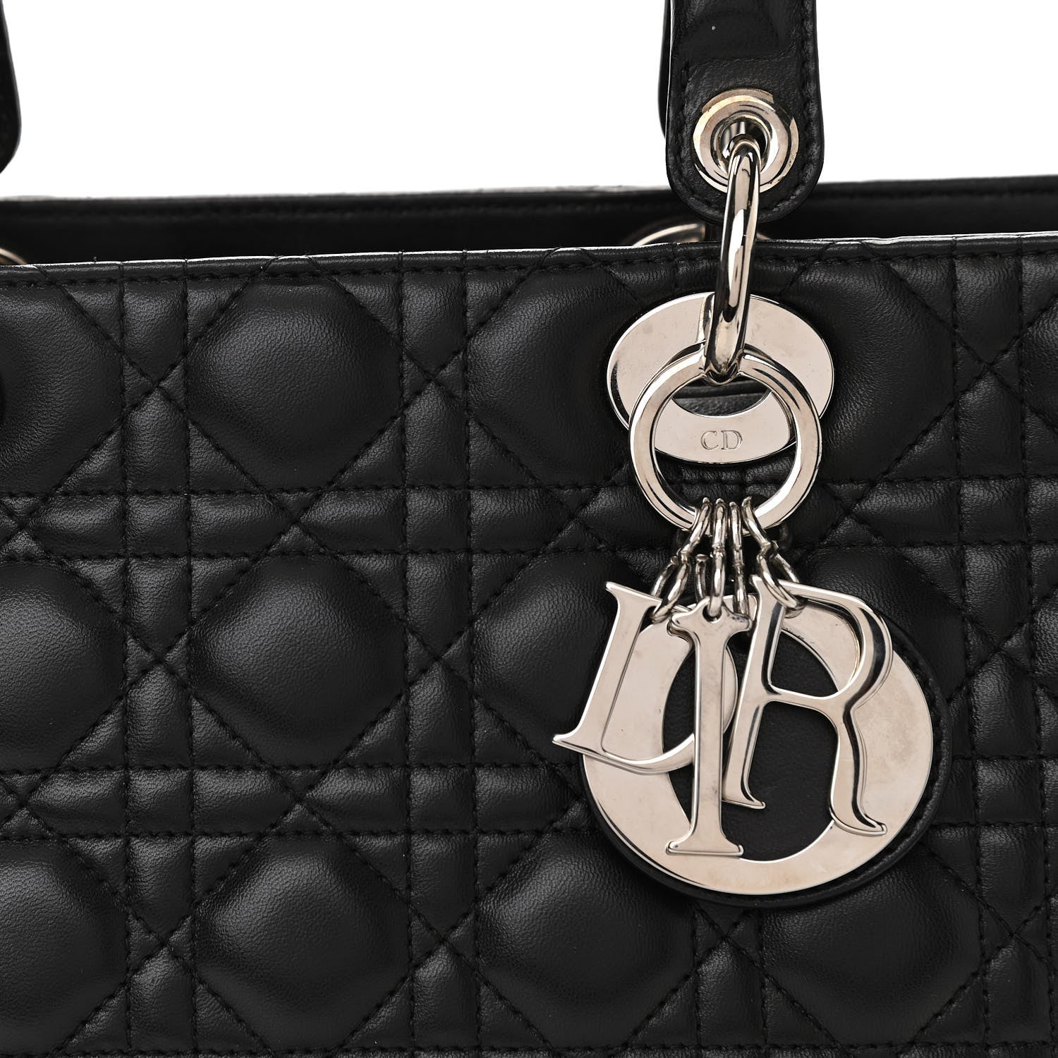 Christian Dior Lambskin Cannage Large Lady Dior Black 8 of 10