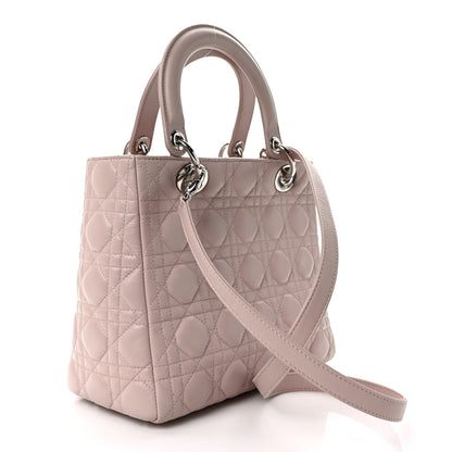 Christian Dior Lambskin Cannage Medium Lady Dior Light Pink 3 of 11