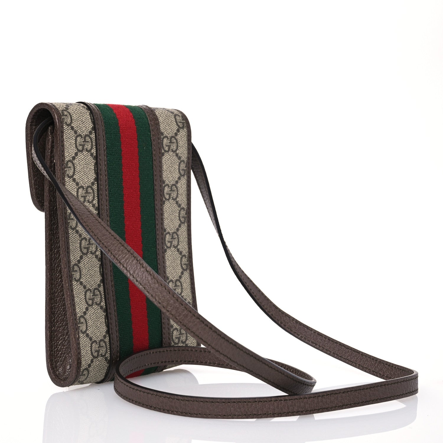 Gucci GG Supreme Monogram Web Mini Ophidia Crossbody Bag Beige New Acero 3 of 14