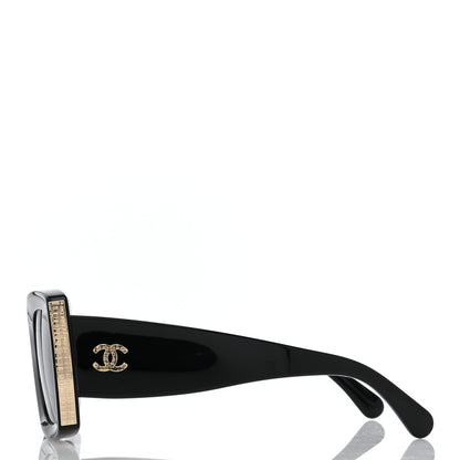 Chanel Acetate Rectangle Sunglasses 5435 Black 3 of 7