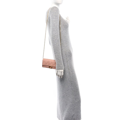 Fendi Nappa Matisse FF Embossed Continental Wallet On Chain Baby Pink 2 of 7