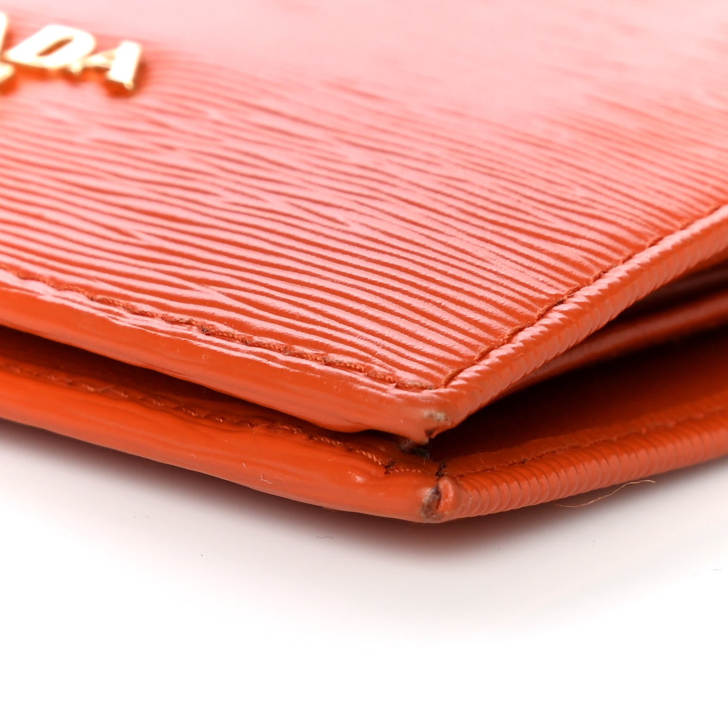Prada Vitello Move Bi-Fold Wallet Papaya 9 of 11