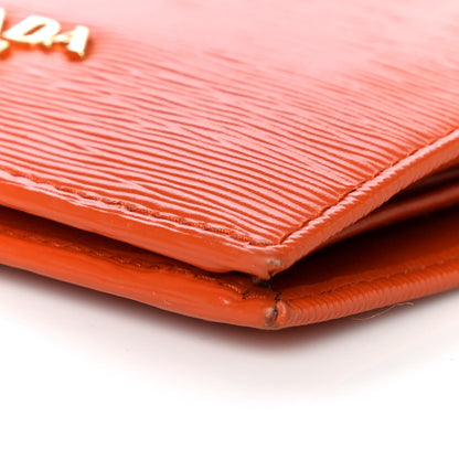 Prada Vitello Move Bi-Fold Wallet Papaya 9 of 11