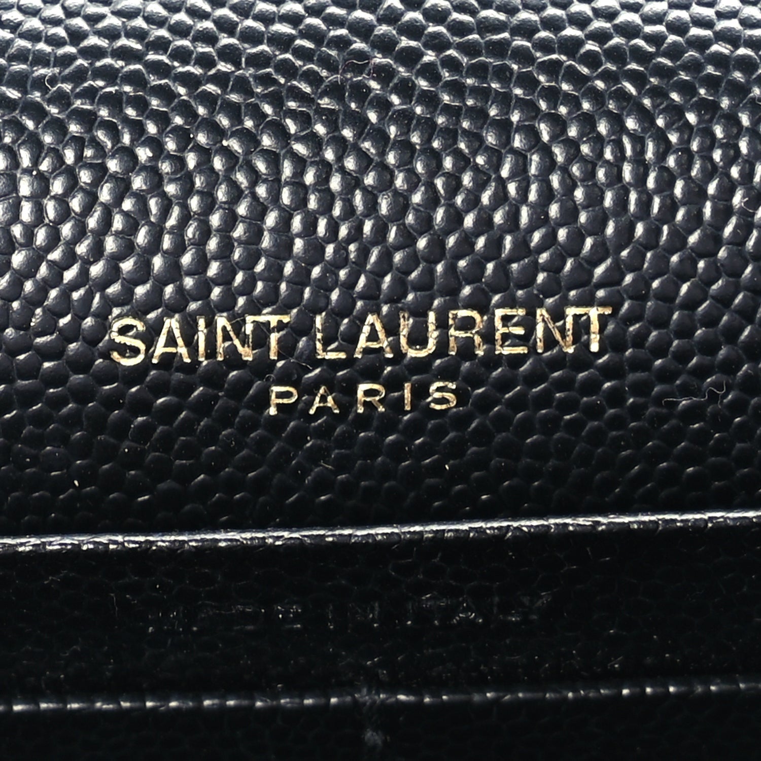 Saint Laurent Grain De Poudre Matelasse Chevron Monogram Envelope Chain Wallet Black 5 of 8