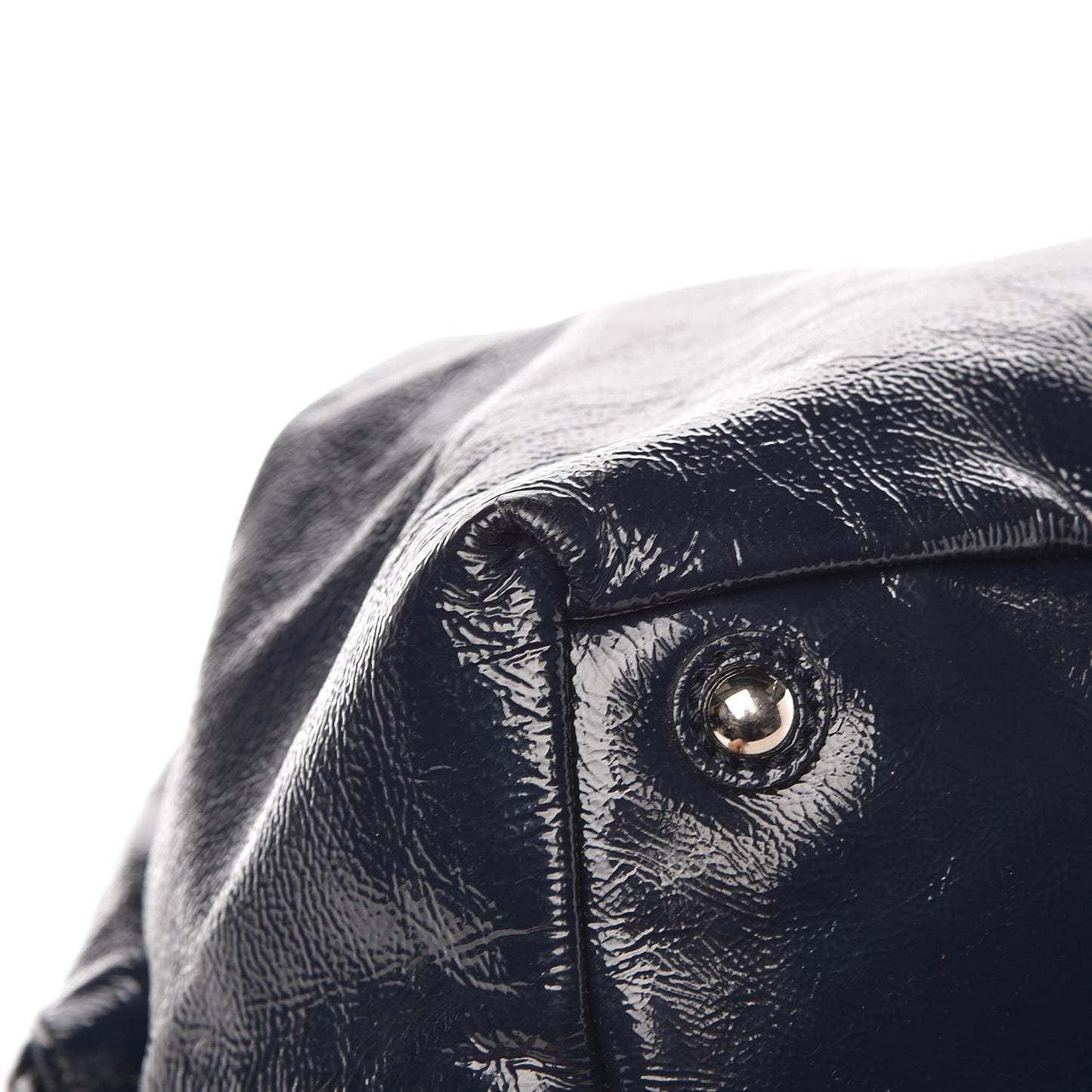 Textured Patent Medium Easy Sac Navy