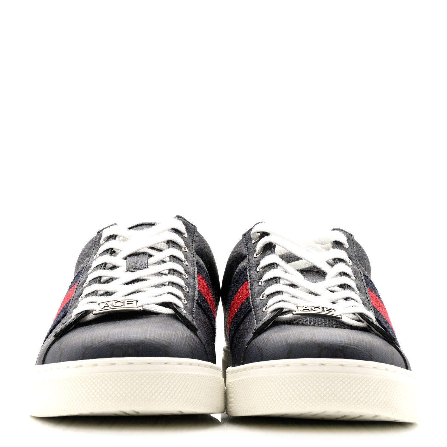 Gucci GG Supreme Monogram Web Mens New Ace Sneakers 8.5 Dark Blue 3 of 10