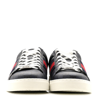 Gucci GG Supreme Monogram Web Mens New Ace Sneakers 8.5 Dark Blue 3 of 10