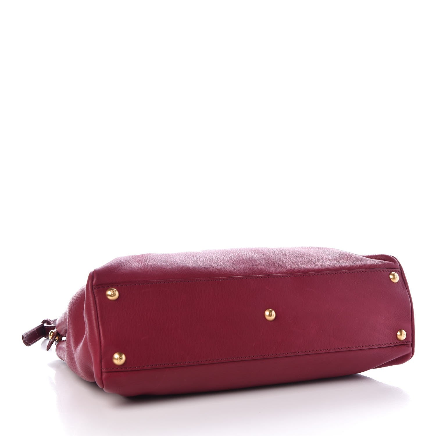 Fendi Vitello Saddle Medium Peekaboo Iconic Satchel Melograno Ciliegia 5 of 11