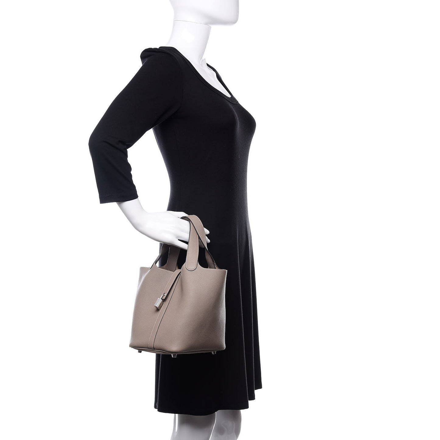 Taurillon Clemence Picotin Lock 18 PM Etain