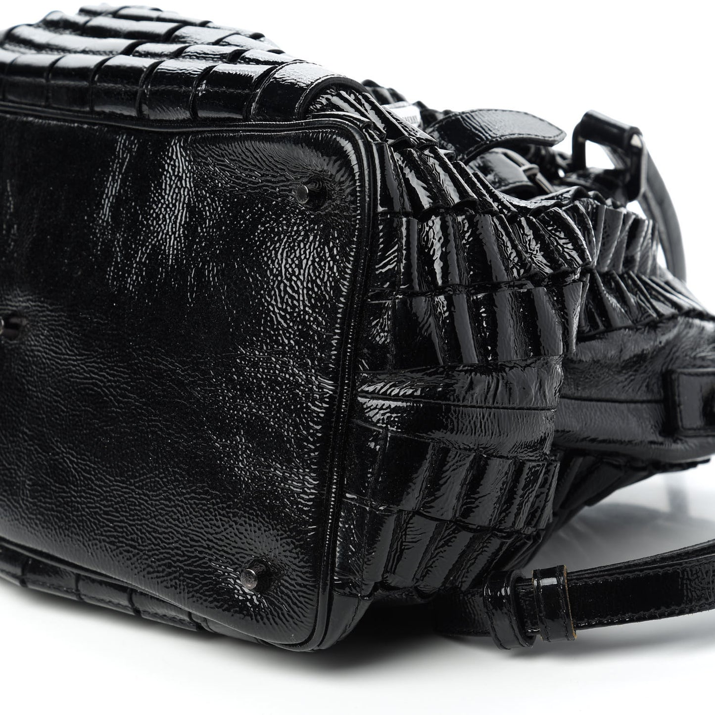 Patent Ruffled Medium Lowry Black